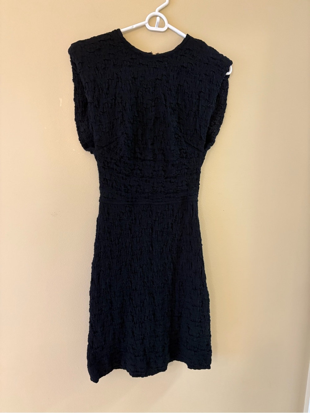 Anthropologie Black Textured Mini Dress